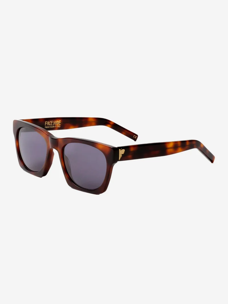 Occhiali da sole 'Numero 0' in acetato havana con lenti viola