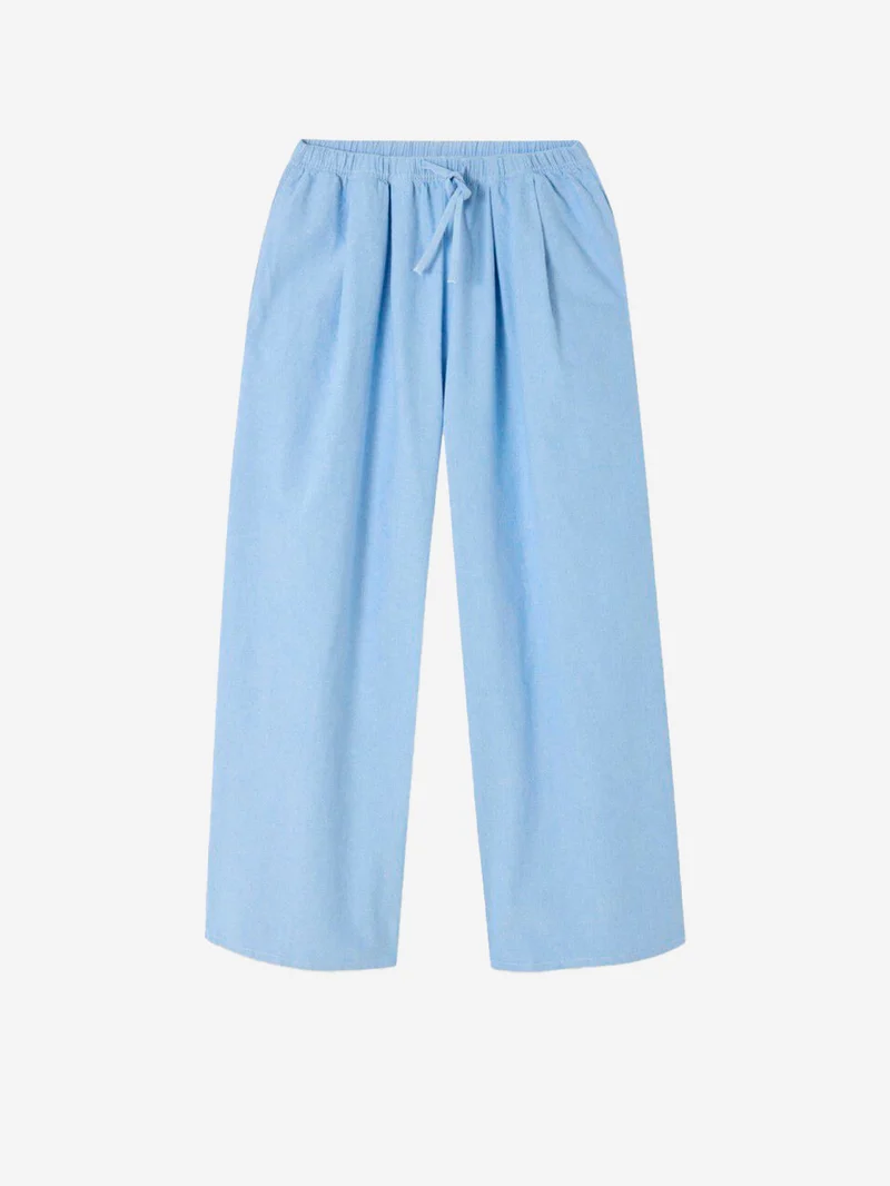 Pantaloni azzurri balloon in cotone