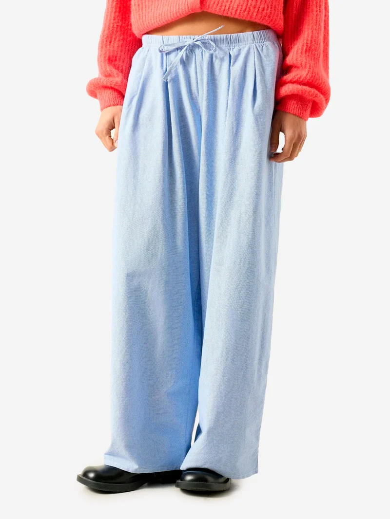 Pantaloni azzurri balloon in cotone