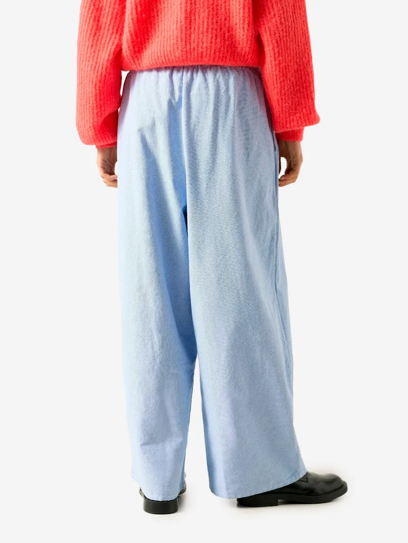 Pantaloni azzurri balloon in cotone