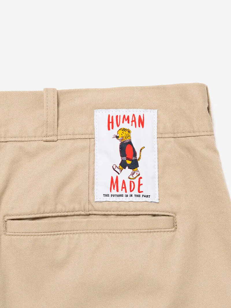 Pantaloni beige College con ricami