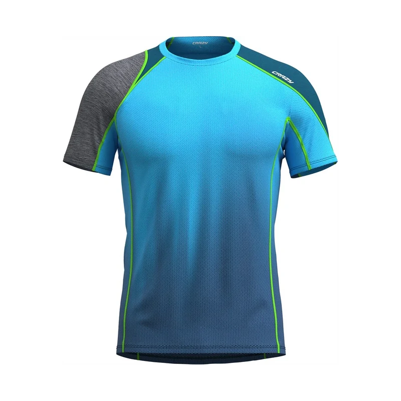 Crazy Idea Shirt Acceleration Blue, leichtes Funktionsshirt für Bergsport und Trail