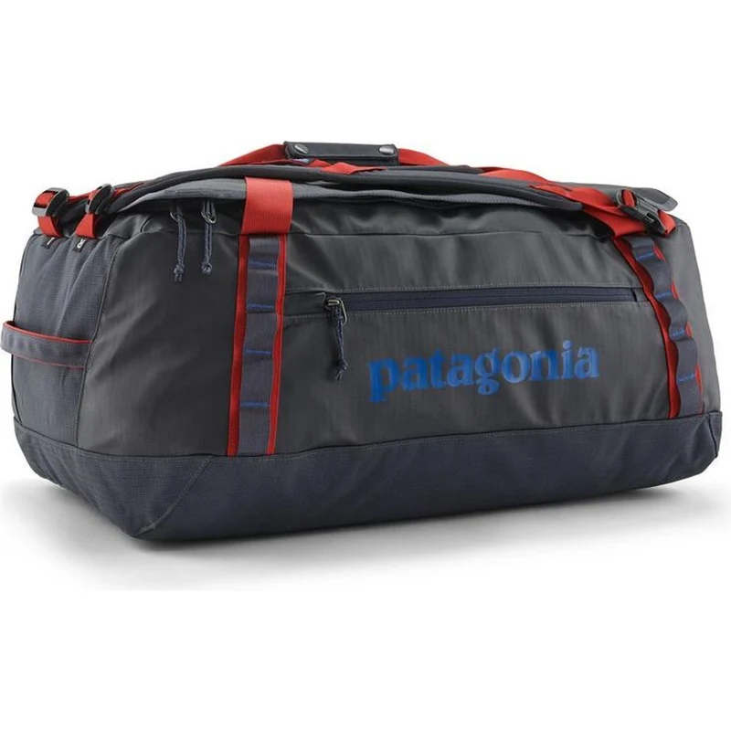 Patagonia Duffelbag 55l black /smolder-blue / amanita-red