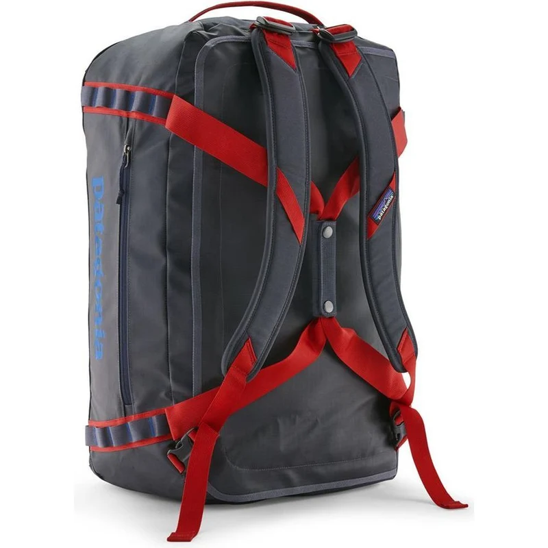 Patagonia Duffelbag 55l black /smolder-blue / amanita-red
