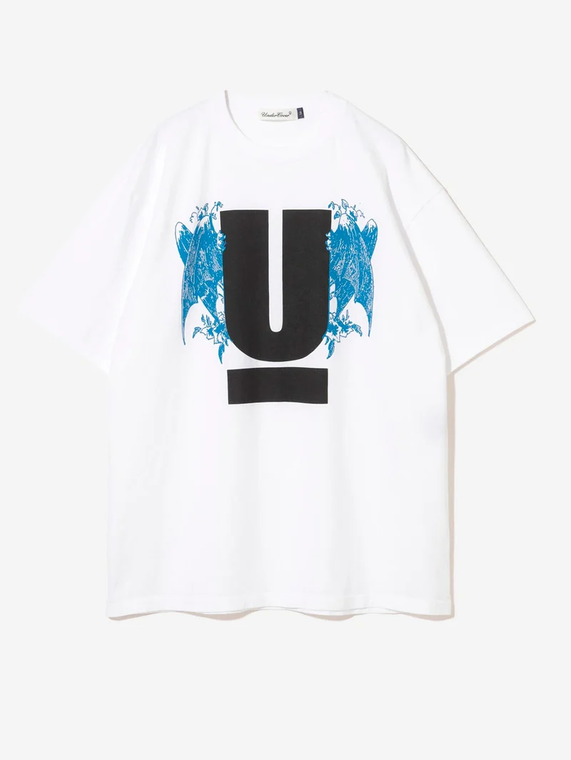 T-shirt bianca con grafica logo U