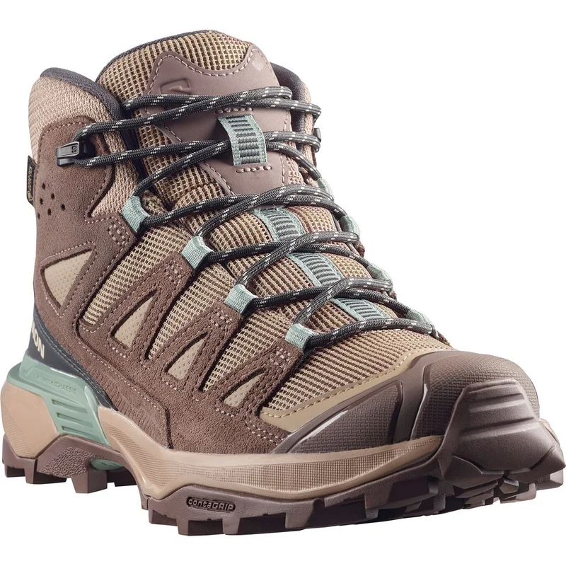 Salomon Shoes X Ultra 360 Ltr Mid GTX Damen Wanderschuh desert-tan-iron-green-milieu