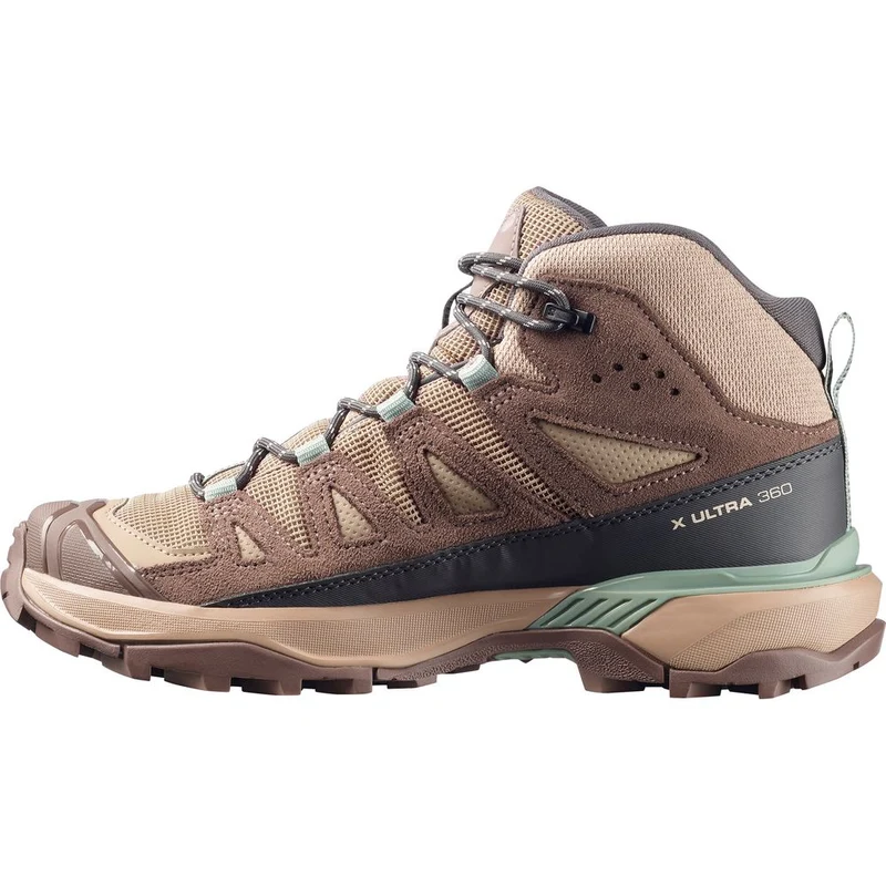Salomon Shoes X Ultra 360 Ltr Mid GTX Damen Wanderschuh desert-tan-iron-green-milieu