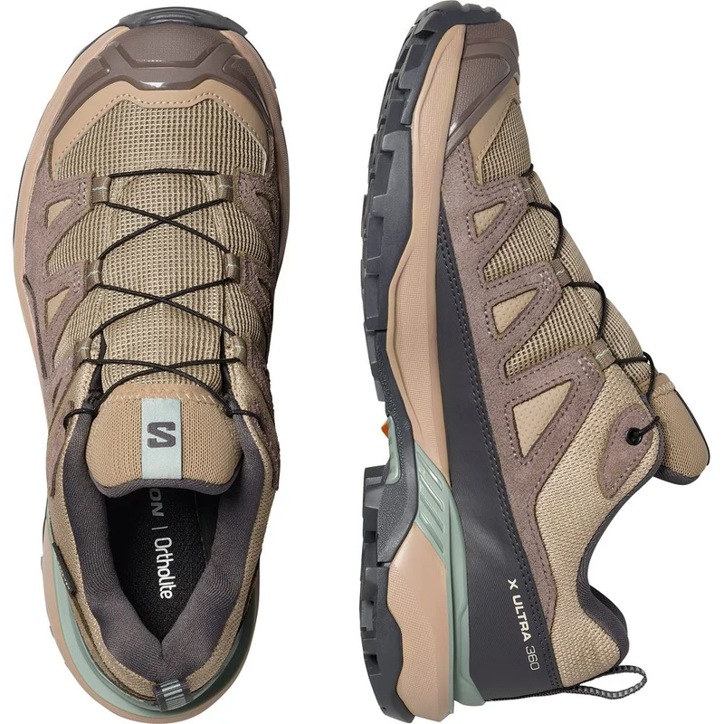 Salomon Shoes X Ultra 360 Ltr GTX Damen Wanderschuh desert-tan-iron-green-milieu