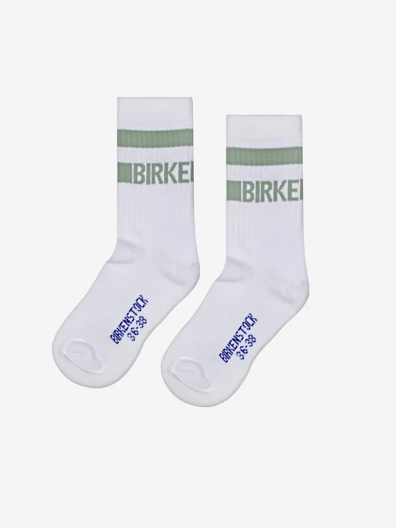 Calzini in cotone crew stripe bianchi e verdi
