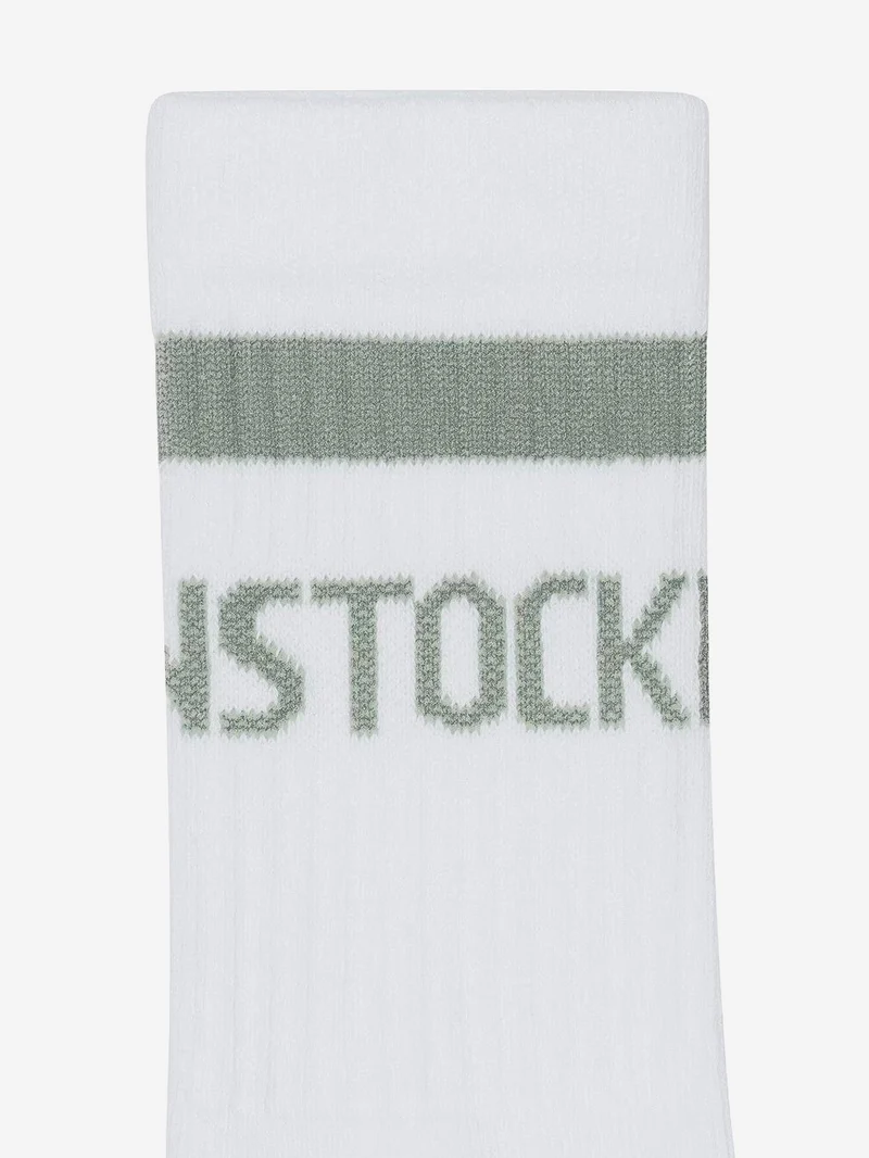 Calzini in cotone crew stripe bianchi e verdi
