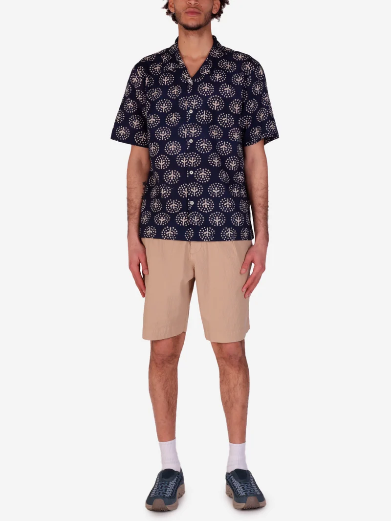 Shorts beige Track seersucker con plissé