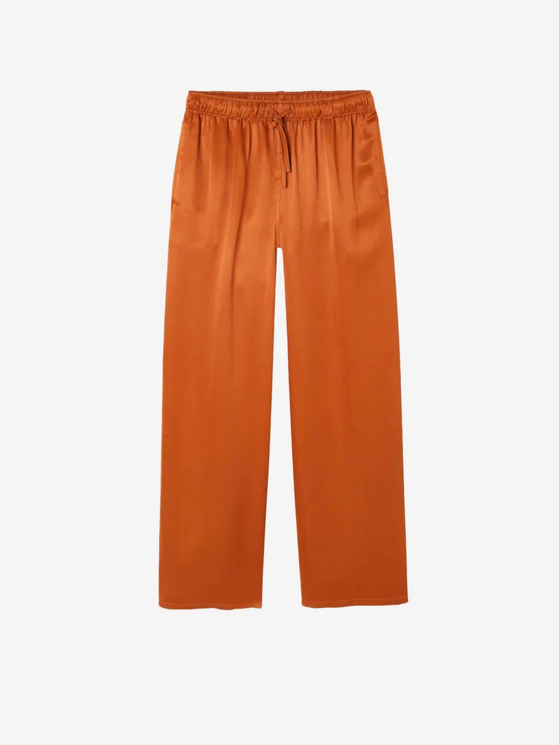 Pantaloni morbidi in viscosa cannella