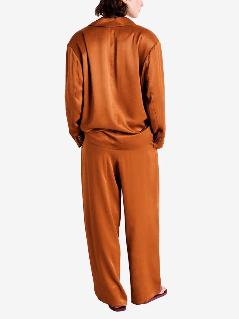 Pantaloni morbidi in viscosa cannella