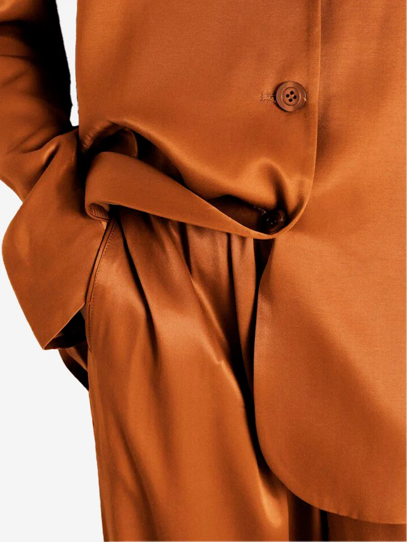Pantaloni morbidi in viscosa cannella