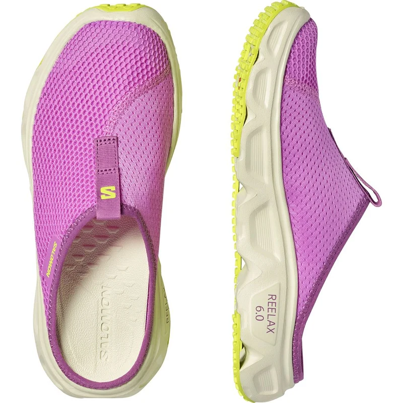 Salomon Shoes Reelax Slide 60 Damen Freizeitschuh iris-orchid-aspargus-green-acid-lim