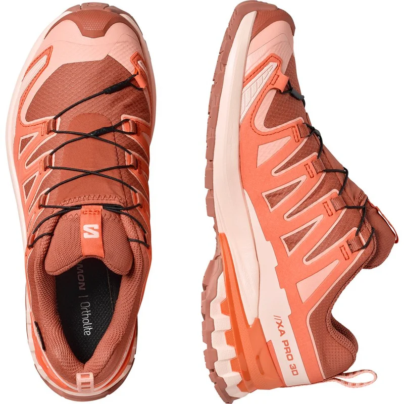 Salomon Shoes XA Pro 3D V9 GTX Damen Trailrunningschuh pecan-brown-nectarine-almond-cream