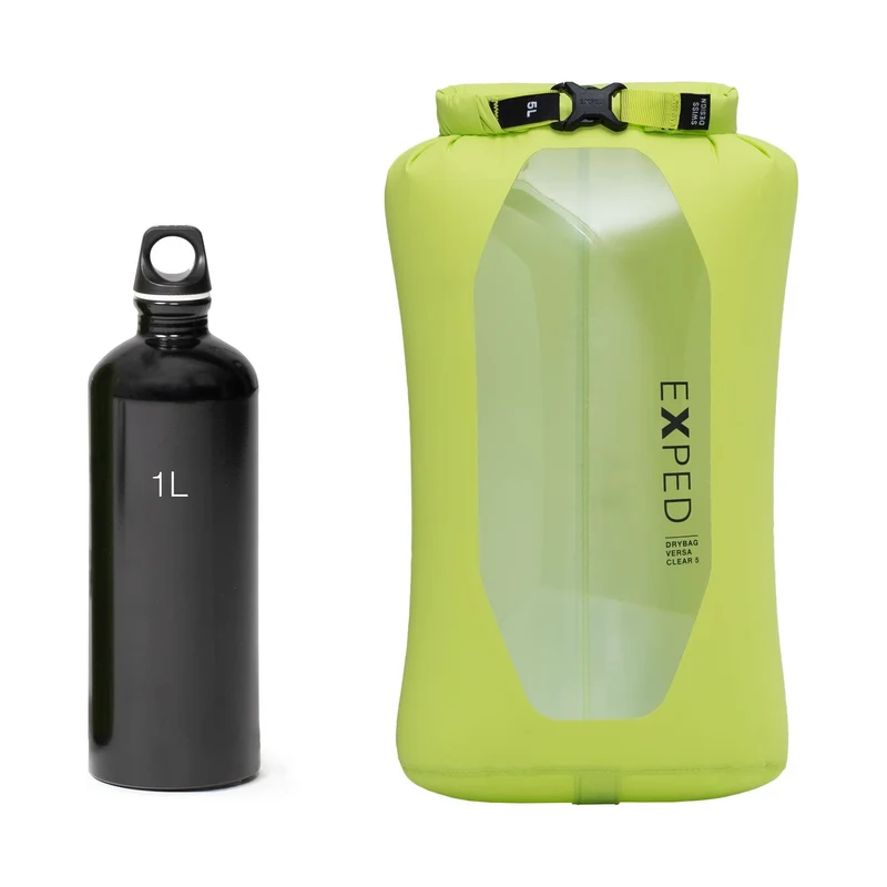 Exped Drybag Versa Clear 5, leichter Packsack mit Sichtfenster für Outdoor und Reisen