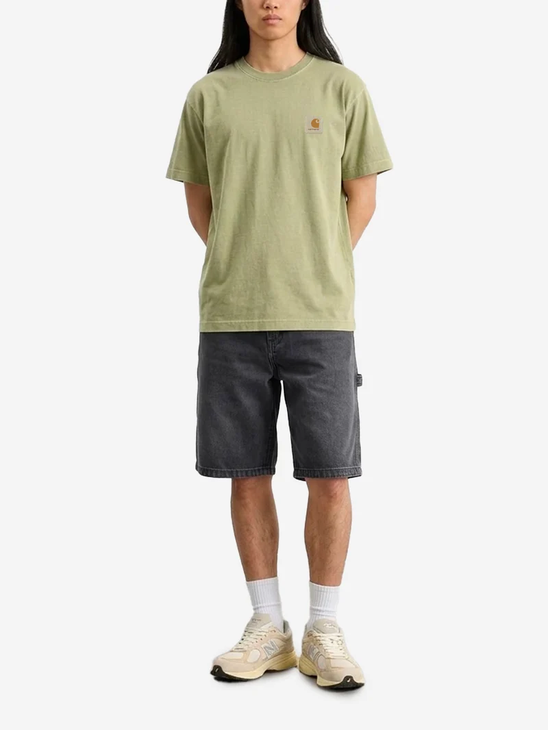 T-shirt S/S verde 'Nelson' con etichetta quadrata