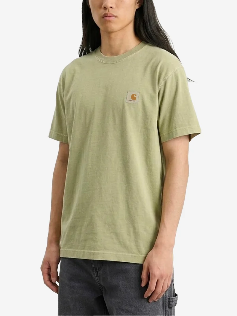 T-shirt S/S verde 'Nelson' con etichetta quadrata