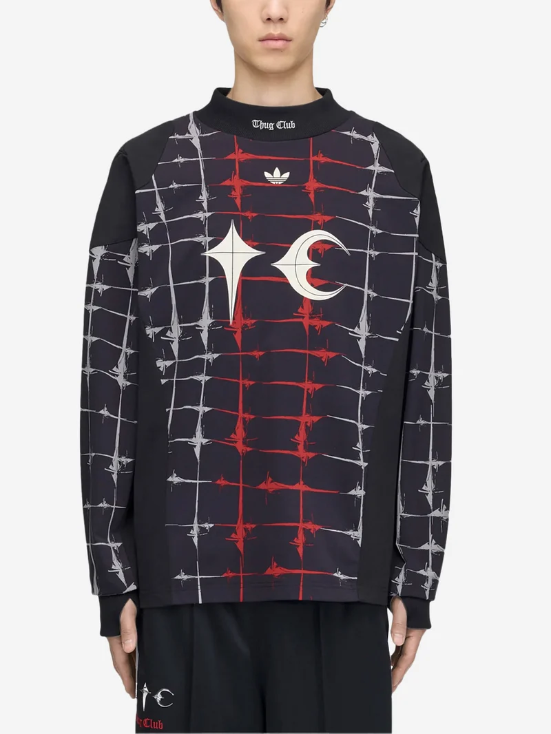 T-shirt a manica lunga Goalie nera x Thug Club