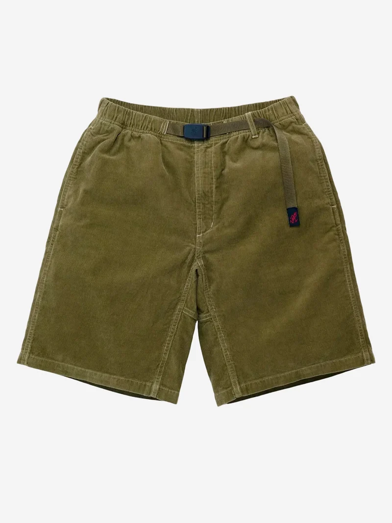 G-Short in velluto a coste verde oliva