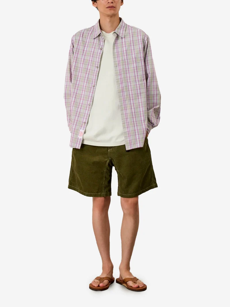 G-Short in velluto a coste verde oliva