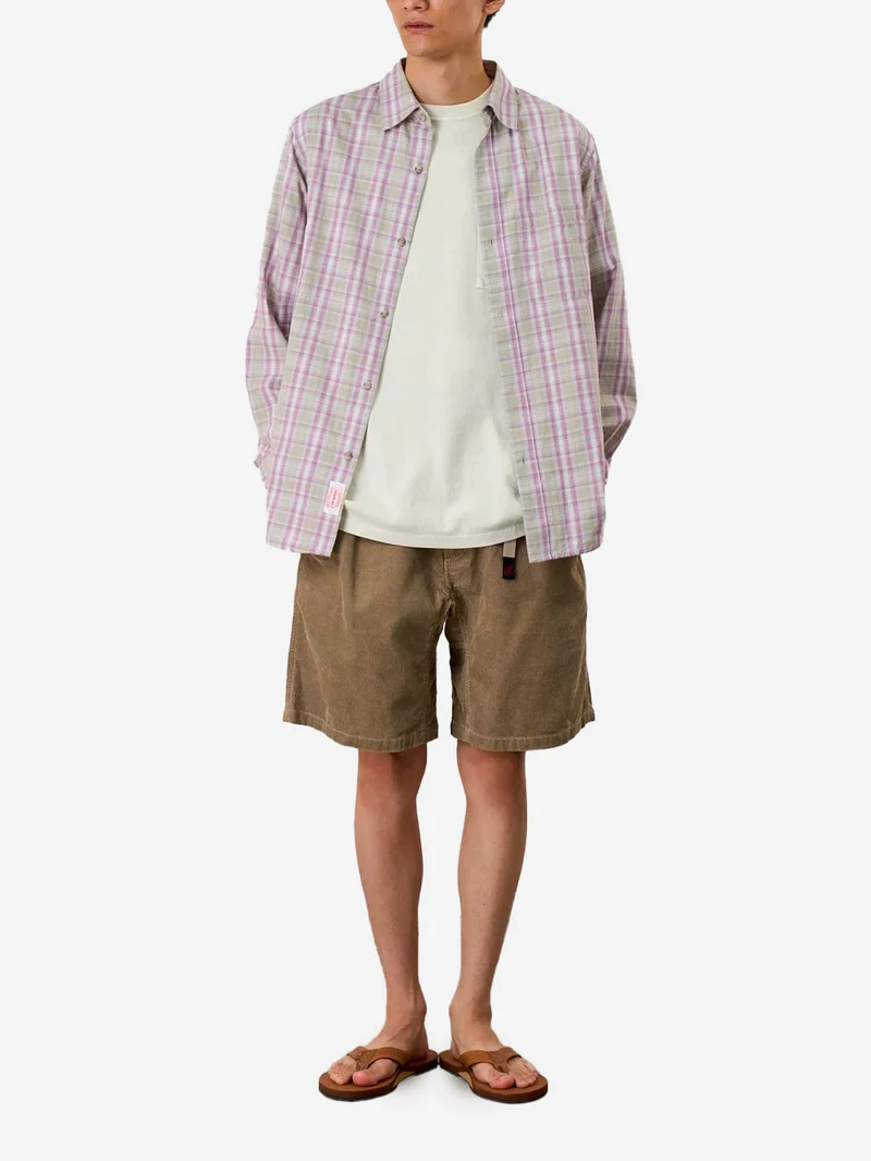 G-Short in velluto a coste beige