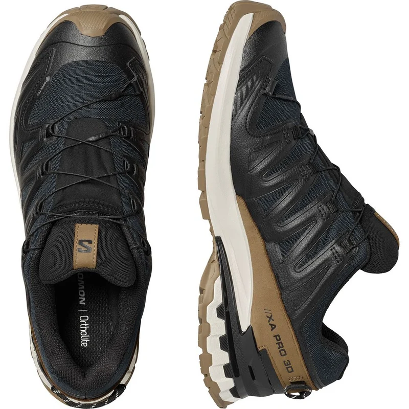 Salomon Shoes XA Pro 3D V9 GTX Lifelong Herren Trailrunningschuh black-coyote-brown-vanilla-ice