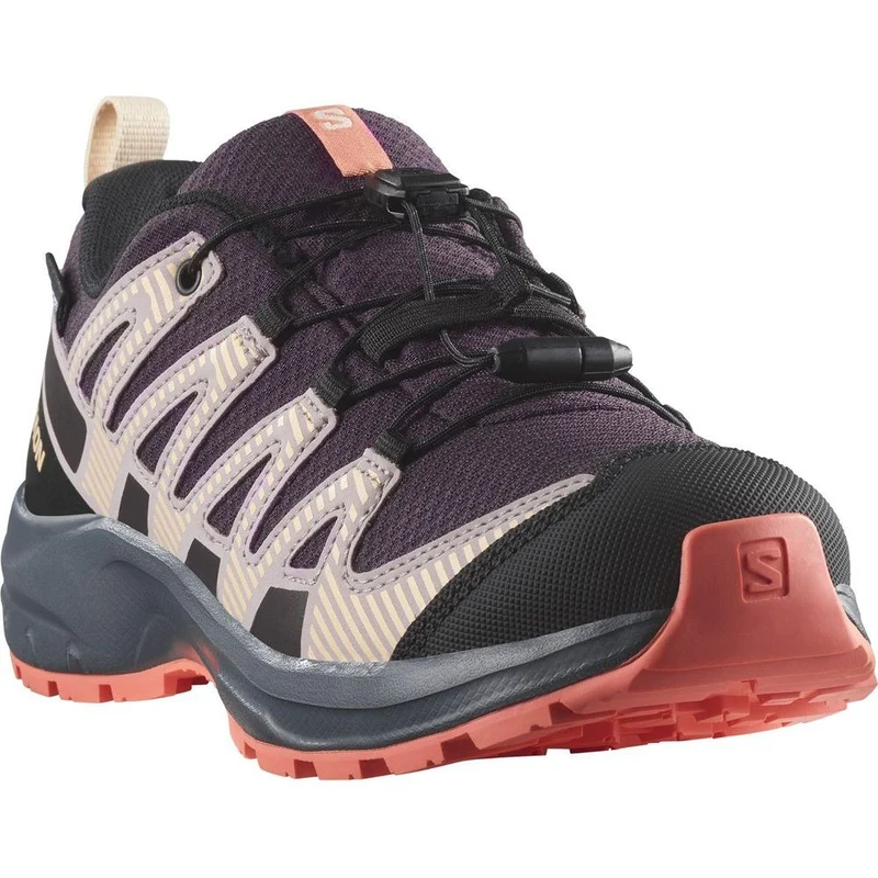 Salomon Shoes XA Pro V8 WP Kinder Wanderschuh plum-kitten-turbulence-fusion-coral