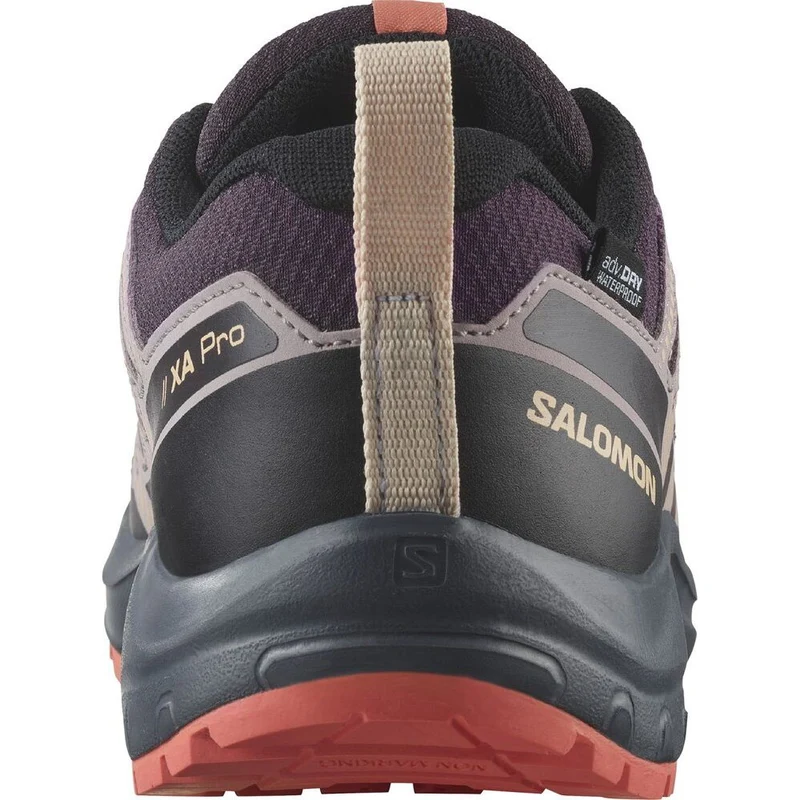 Salomon Shoes XA Pro V8 WP Kinder Wanderschuh plum-kitten-turbulence-fusion-coral