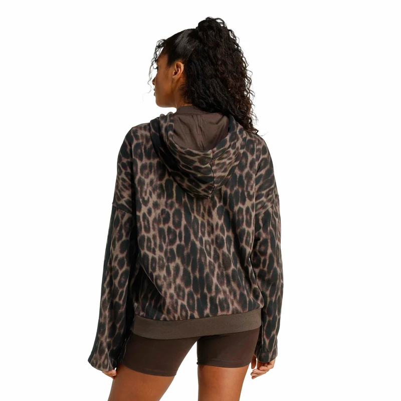 Seasonal Essentials Leopardenprint French Terry Hoodie mit 3-Streifen