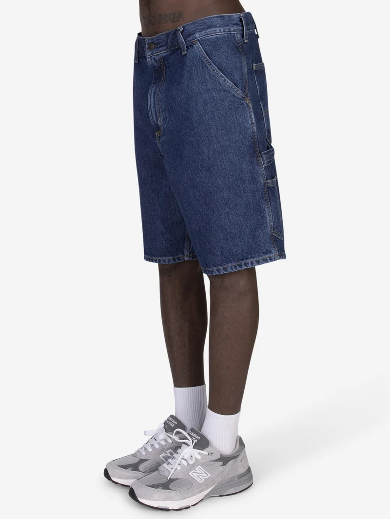 Shorts in denim Single Knee blu