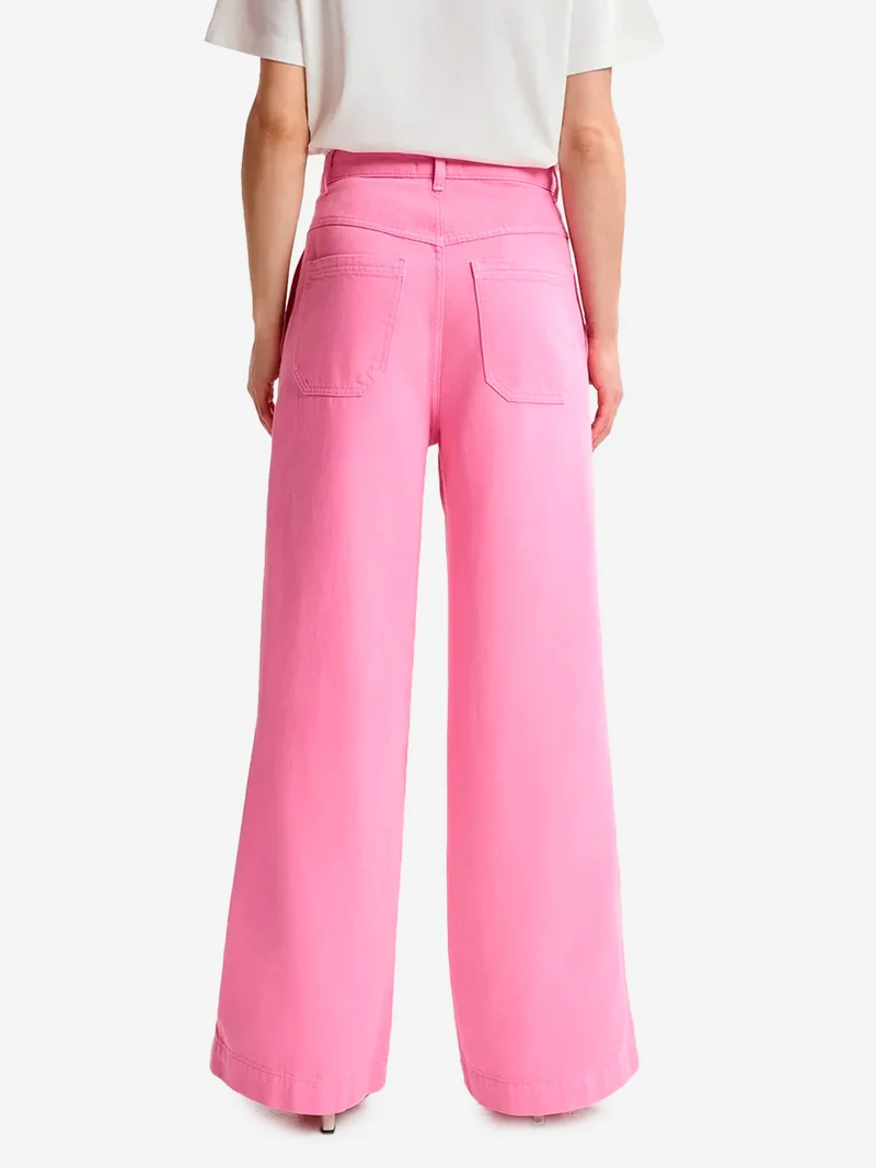 Jeans a gamba larga rosa