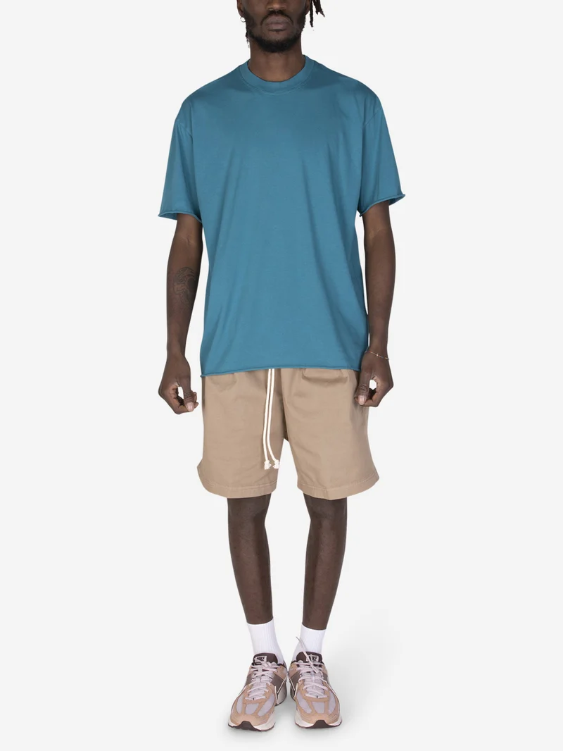 T-shirt taglio vivo ottanio