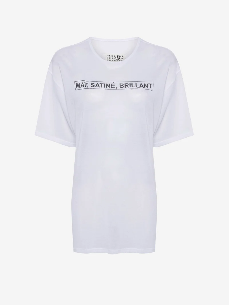 T-shirt oversize bianca con stampa