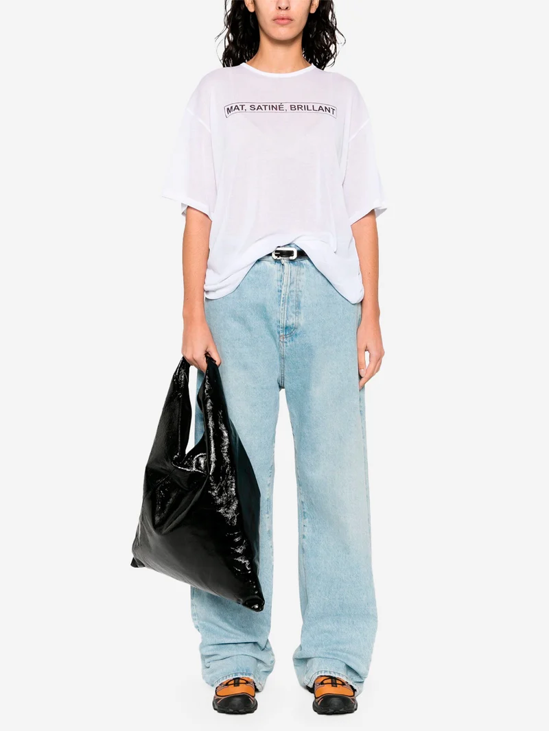 T-shirt oversize bianca con stampa