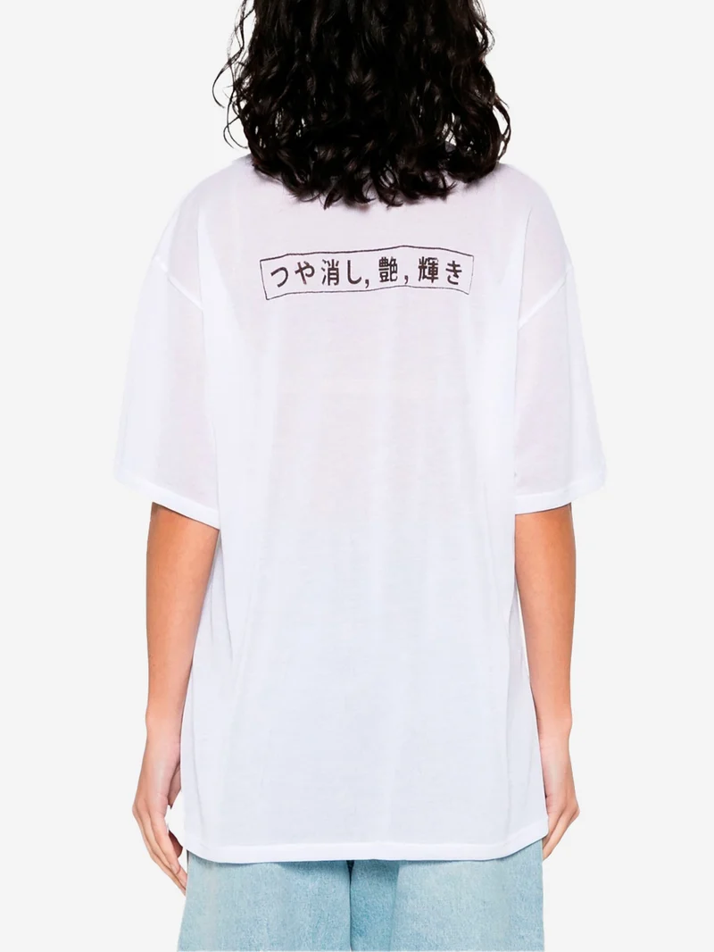 T-shirt oversize bianca con stampa