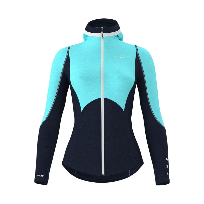 Crazy Idea Pull Exit Light W Turquoise, leichter Damen-Fleece für Bergsport und Freizeit