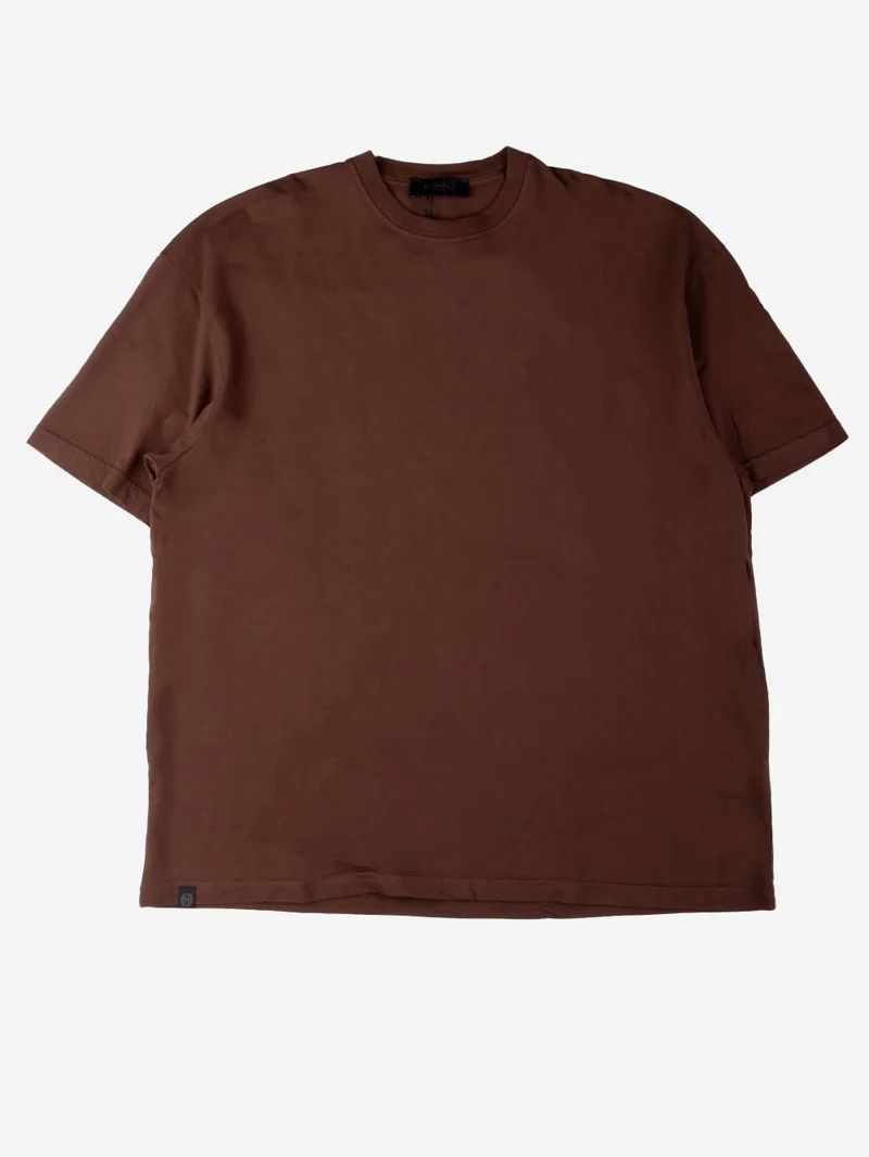 T-shirt girocollo over testa di moro