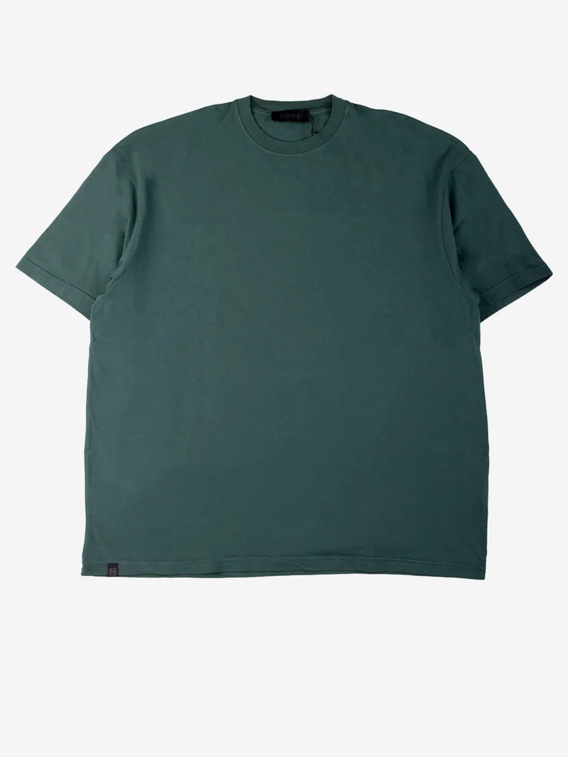 T-shirt girocollo over verde scuro