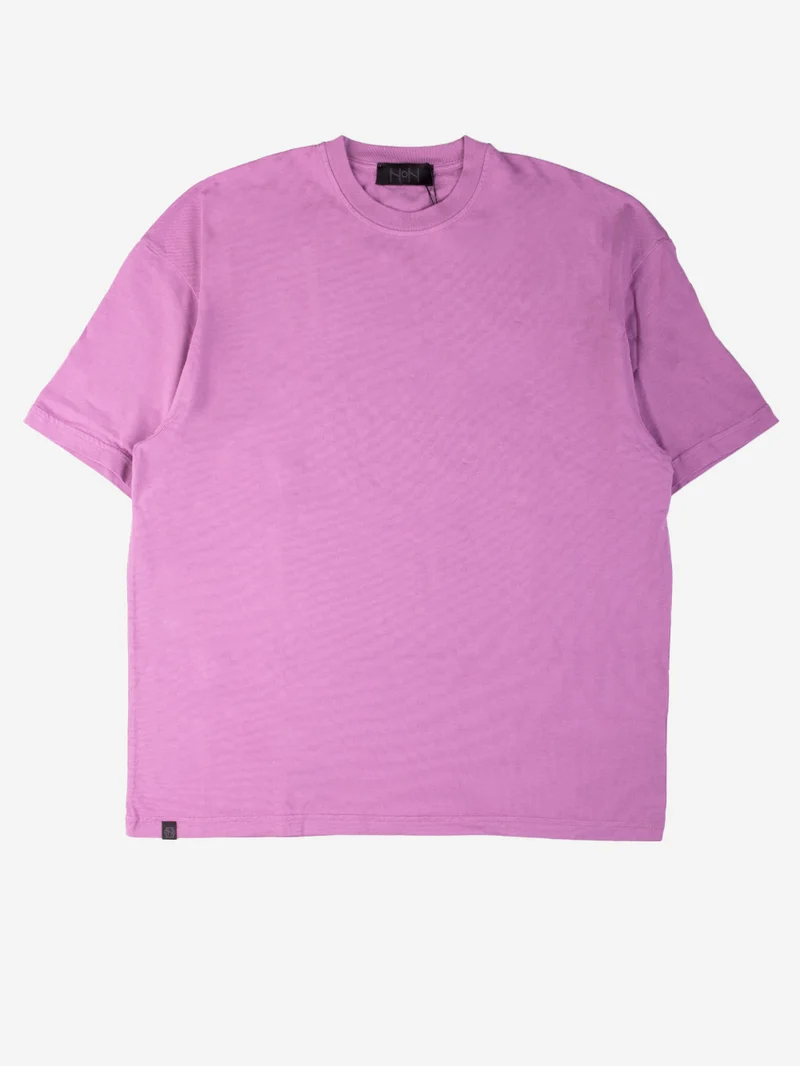T-shirt girocollo over ciclamino