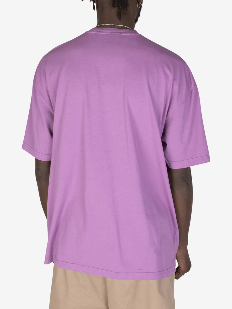 T-shirt girocollo over ciclamino