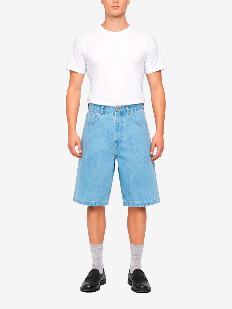 Shorts Worker in denim blu bleach wash