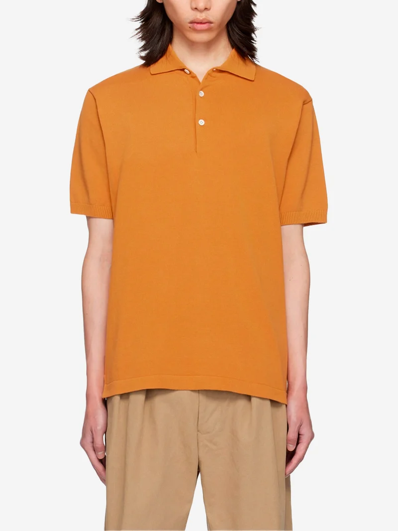 Polo giallo senape in maglia 12G