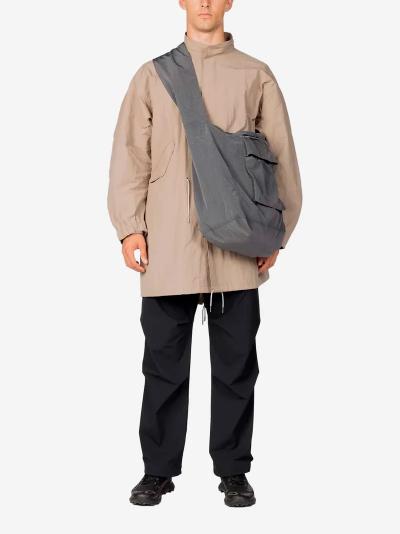 Borsa crossbody oversize wrap in ripstop grigio