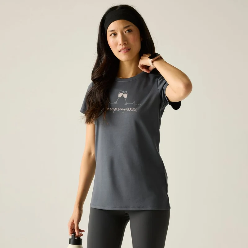 Regatta Fingal Slogan Funktionsshirt Damen dark-storm