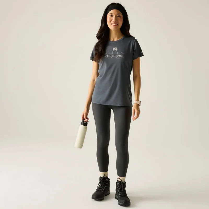 Regatta Fingal Slogan Funktionsshirt Damen dark-storm