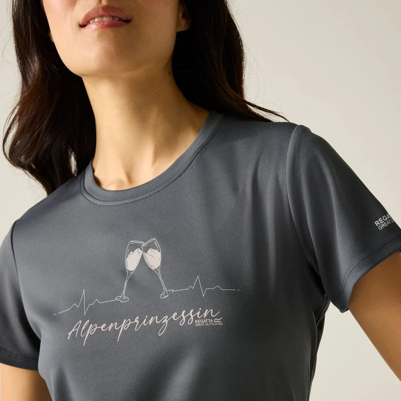 Regatta Fingal Slogan Funktionsshirt Damen dark-storm