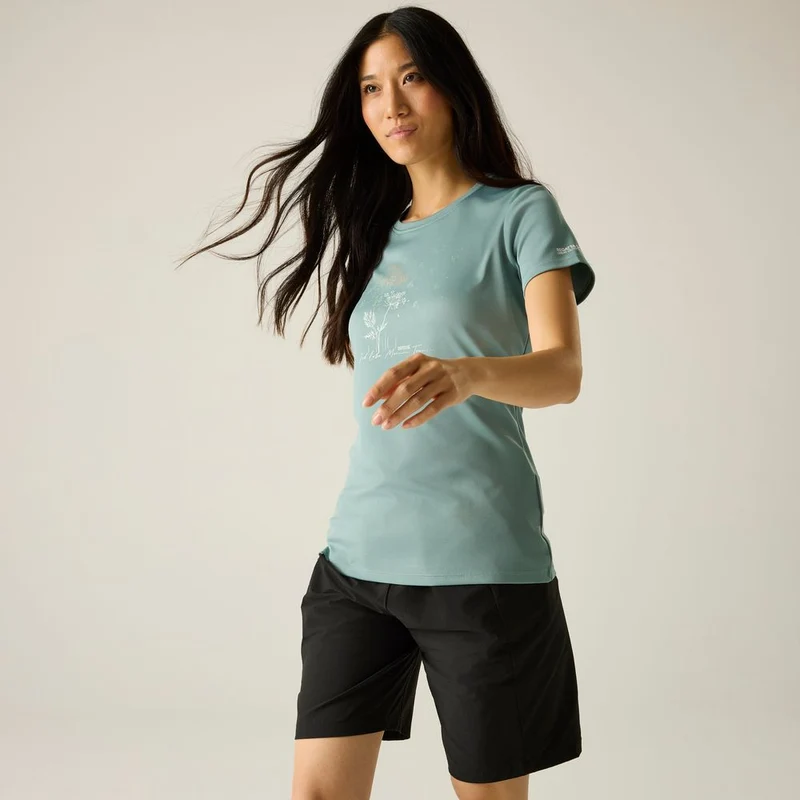 Regatta Fingal Slogan Funktionsshirt Damen ivy-moss