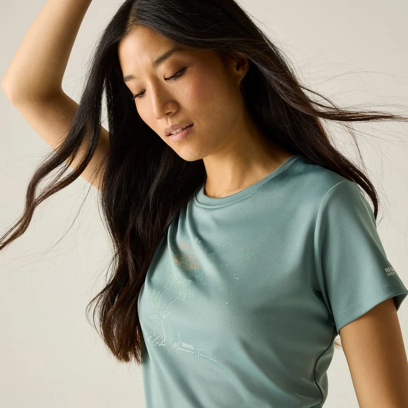 Regatta Fingal Slogan Funktionsshirt Damen ivy-moss
